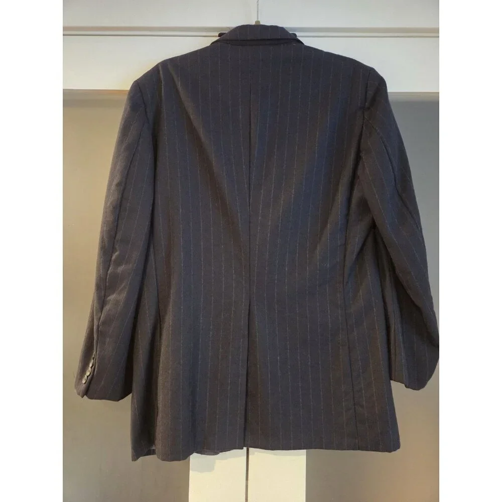 Vtg Corbin Ltd Pinstripe Sport Coat Blazer Blue Sz 43